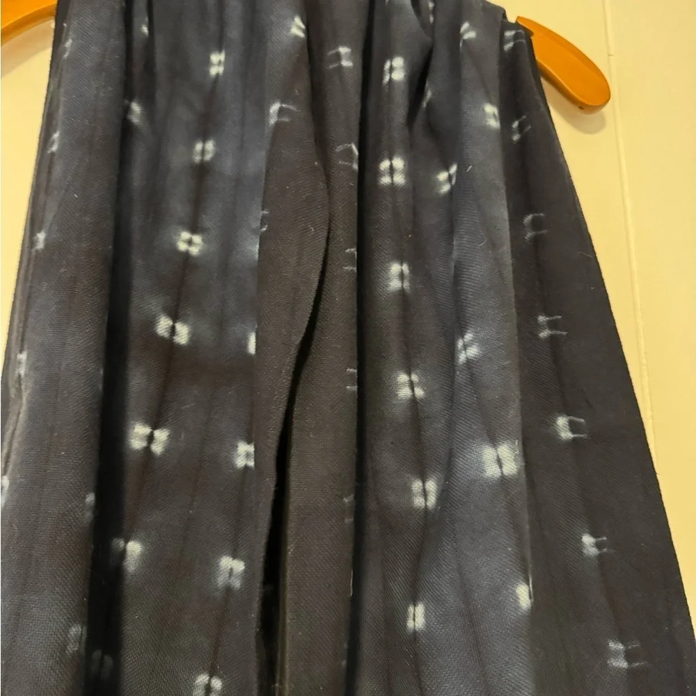 Navy Blue Patterned Scarf